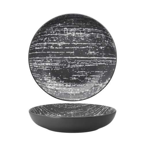 LUZERNE Drizzle - Grey - Round Deep Coupe Plate - 18Cm - (12) - LADZ6102018/HKA17900