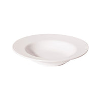 Luzerne Line White Rim Soup Plate 22cm | Deep Porcelain Bowl for Dining & Restaurant Use