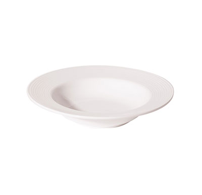 Luzerne Line White Rim Soup Plate 22cm | Deep Porcelain Bowl for Dining & Restaurant Use