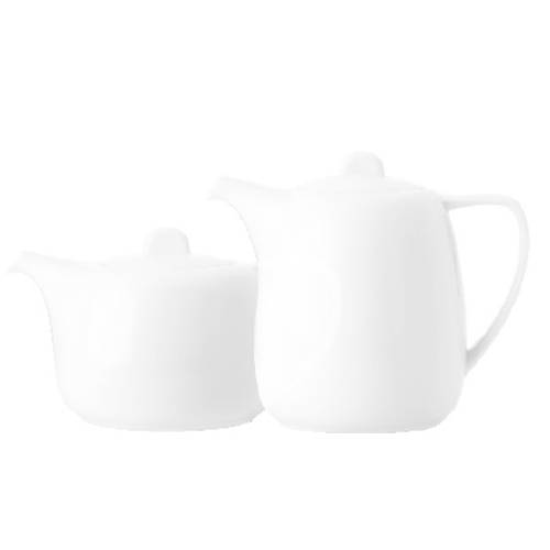 Luzerne Olive White Porcelain Teapot - Hotelware | Chavda.com