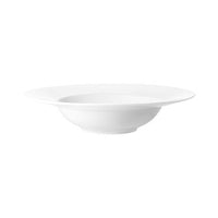 Luzerne Olive White Soup Plate 22.4cm - Round Rim Porcelain Dinnerware for Restaurants & Home