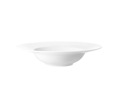 Luzerne Olive White Soup Plate 22.4cm - Round Rim Porcelain Dinnerware for Restaurants & Home