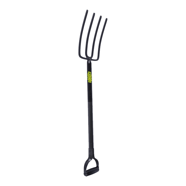 Lasher Digging Fork - 4 Prong Steel Garden Fork for Gardening & Farming - LAS2450