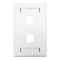 LINKBASIC Two Port Faceplate 115 x 70mm - Wall Plate for Network Cables & Connectors