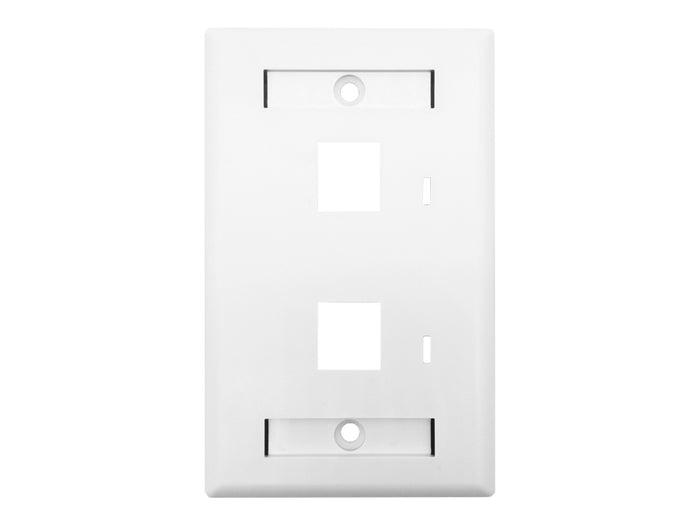 LINKBASIC Two Port Faceplate 115 x 70mm - Wall Plate for Network Cables & Connectors