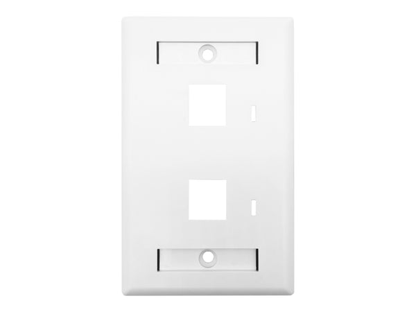 LINKBASIC Two Port Faceplate 115 x 70mm - Wall Plate for Network Cables & Connectors