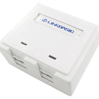 LINKBASIC CAT5E Double Surface Mount Box | Wall Mount Network Cabling Solution