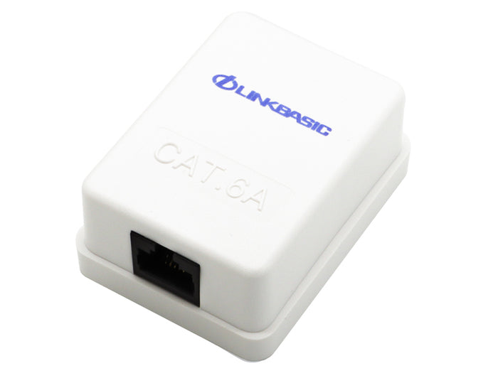 LINKBASIC CAT6A Surface Mount Box, Single Port Ethernet Network Connector