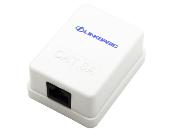 LINKBASIC CAT6A Surface Mount Box, Single Port Ethernet Network Connector