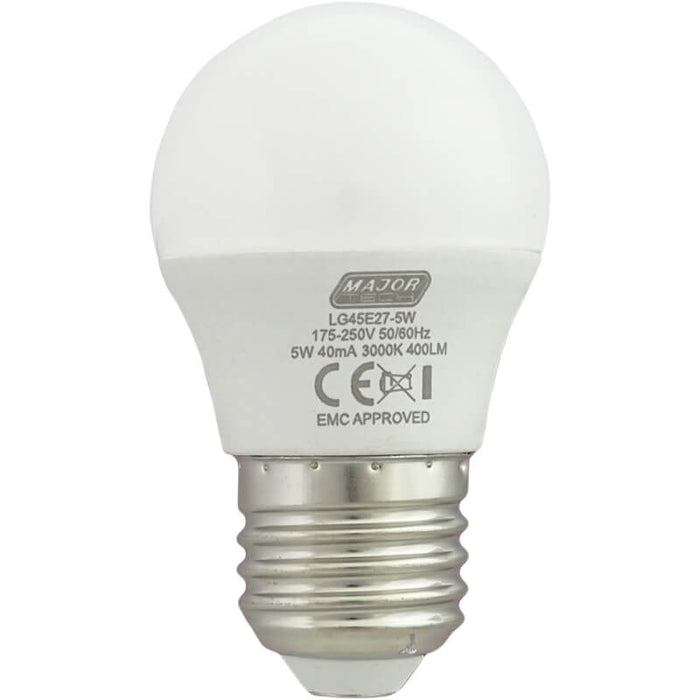 Major Tech 5W LED Golf Ball E27 Lamp 6000K LG45E27-5C
