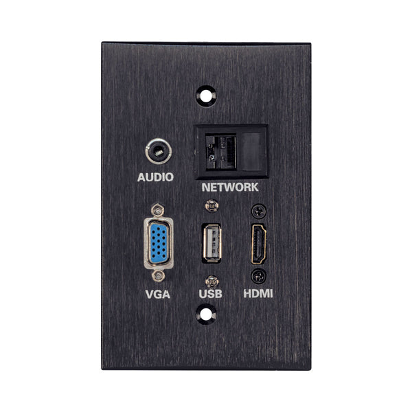 WALL PLATE 1X VGA,1X HDMI,1X AUD,1X USB,1X LAN -1M - NET-QC-12584