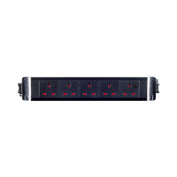5-WAY BRITISH PWR SKT, GST18 F/M PLUG 16A BLK* - PWR-OFFICE-BRITISH