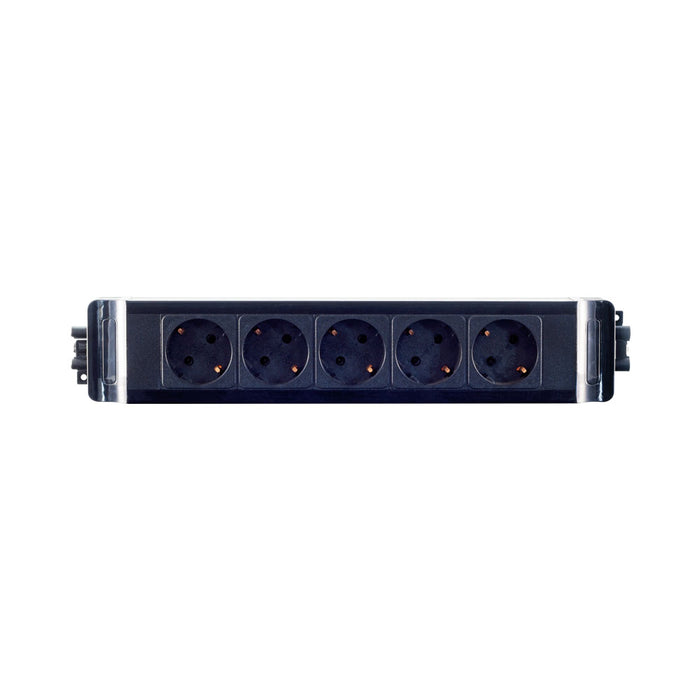 5-WAY EU PWR WITH GST18 F/M PLUG 16A 250V BLK* - PWR-OFFICE-EU
