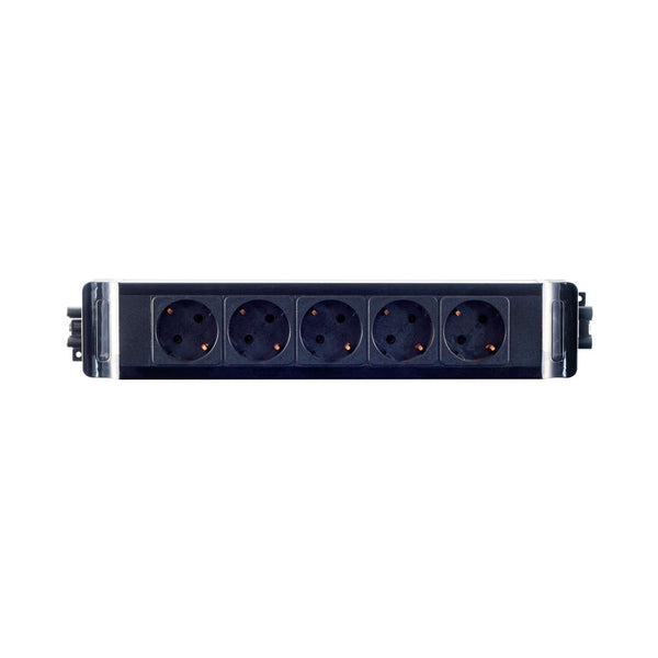 5-WAY EU PWR WITH GST18 F/M PLUG 16A 250V BLK* - PWR-OFFICE-EU