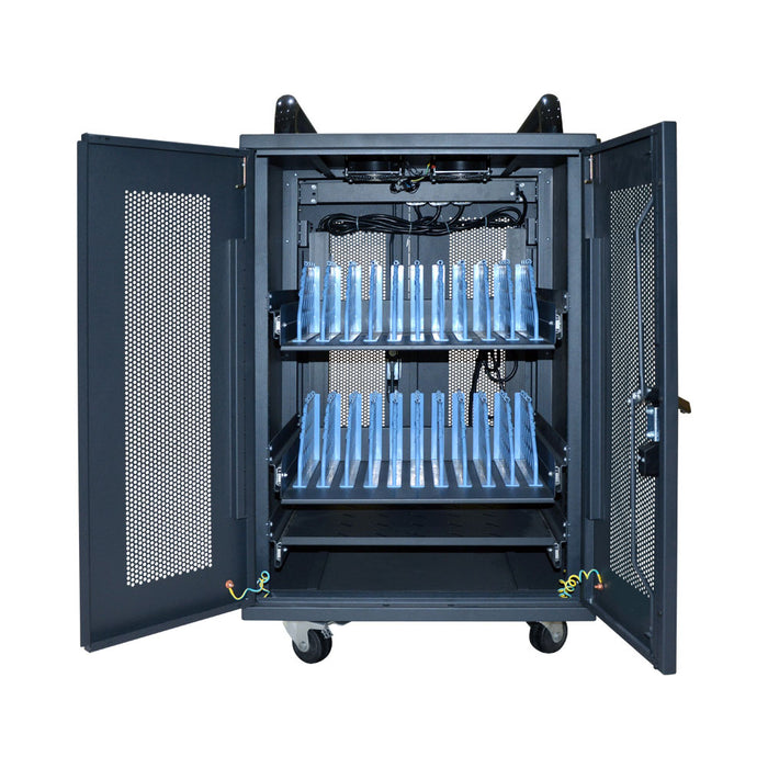 20-WAY CHARGING TROLLEY, FRONT & REAR DOOR MESH - CHARGE-CABINET-20-LQ