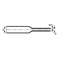 Heatshrink LVR 12.7/6.4mm Black - chavda.com | Heat shrink tubing dimensions diagram.