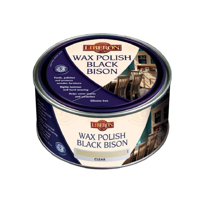 Liberon Black Bison Wax Polish: Clear & Black. Premium Furniture Polish for Wood Care & Protection.