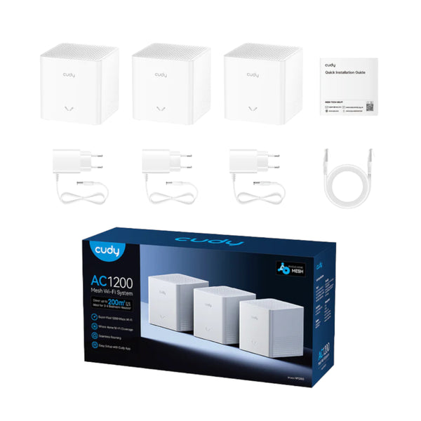 Cudy AC1200 Mesh Wi-Fi System (V2) - 3Pack-M1200 3PACK V2