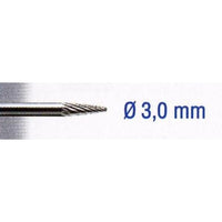 Tungsten Carbide Cutter 3mm Cone Shape, Rotary Tool Bit for Hard Materials, Chavda