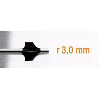 HSS Rounding Cutter 3mm Radius - Round Over Router Bit for Woodworking, Rotary Tool Accessory