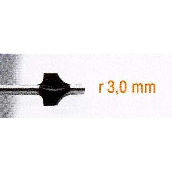 HSS Rounding Cutter 3mm Radius - Round Over Router Bit for Woodworking, Rotary Tool Accessory