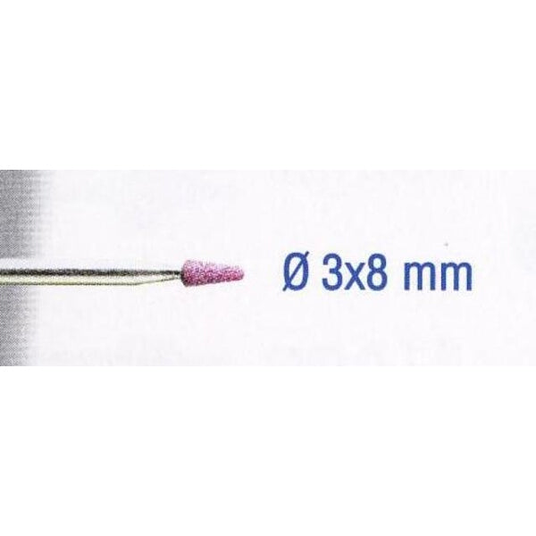 Ruby Grinding Stone Cone 3x8mm - Rotary Tool Abrasive Point - Sharpening, Deburring, Precision Grinding - 2pcs