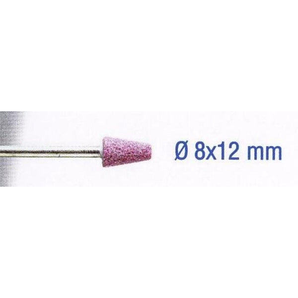Ruby Grinding Stone 8x12mm Cone 3mm Shank - Aluminum Oxide Grinding Point Rotary Tool