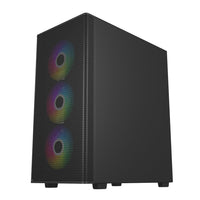 FSP M220 ATX Mid Tower Gaming PC Case - Black with ARGB Fans and Tempered Glass