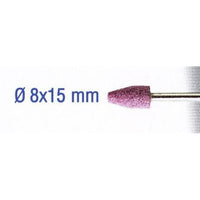 Ruby Grinding Stone 8x15mm Cylindrical Cone - Sharpening Deburring Abrasive Point Aluminium Oxide for Metal - Chavda (2pcs)