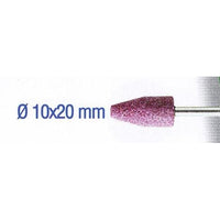 Ruby Grinding Stone 10x20mm Cylindrical Cone - Sharpening, Deburring - 3mm Shank - Chavda.com