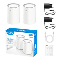 Cudy AX3000 Wi-Fi 6 Mesh System (2-Pack, White) - Whole Home Coverage, Fast Wireless Internet