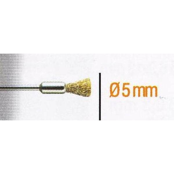 Brass End Wire Brush 5mm - 2.35mm Shank | Cleaning Deburring Tool for Soft Metals, Jewelry Making & Electronics