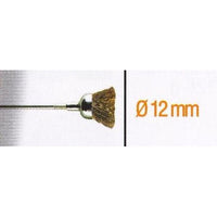 Brass Cup Brush 12mm - Polishing, Deburring, & Cleaning Tool - 2.35mm Shank