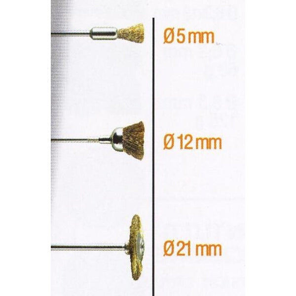 Brass Wire Brush Set - 3 Sizes (5mm, 12mm, 21mm) for Cleaning, Deburring, Rust Removal - Chavda.com