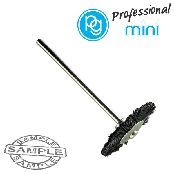 Black Bristle Wheel Brush 21mm, 2.35mm Shaft - Cleaning Polishing Deburring Tool