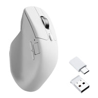 Keychron M6SB72 1K Wireless Mouse (BT/2.4GHz/Wired) with Huano silent Micro switch and premium wheel - White-M6S-B72 Keychron