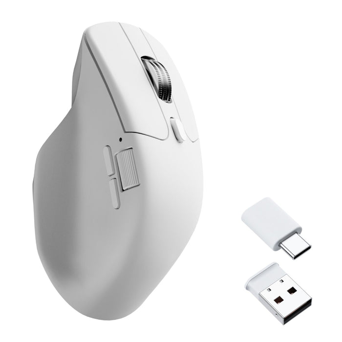 Keychron M6SB72 1K Wireless Mouse (BT/2.4GHz/Wired) with Huano silent Micro switch and premium wheel - White-M6S-B72 Keychron