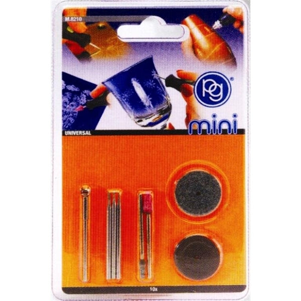 PG Mini Engraving Accessory Kit M8210 - 10 Piece Set for Rotary Tools: Diamond Points, Grinding Stones, Cutting Discs