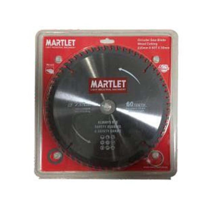 Martlet Circular Saw Blade TCT 235mm 60 Teeth - Wood Cutting Blade | High-Quality Saw Blades