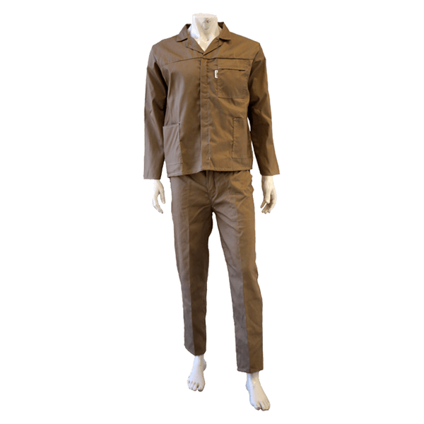 Khaki Conti Suit - 2-Piece Workwear Set (Polyester Cotton) - chavda.com