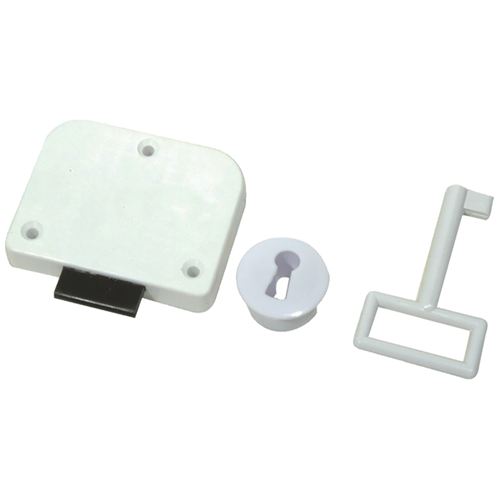 Mackie Lock Cupboard Plastic White Set Mak03676