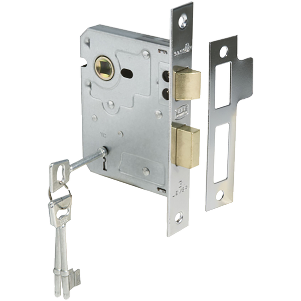 MACKIE Mortice Lock CP 3L, 3 Lever Door Lock with Keys & Striker Plate - Premium Quality Security Hardware