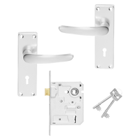 Mackie Lockset with Aluminum Handles, Mortice Lock, Keys - Chrome Plated, SABS Standard