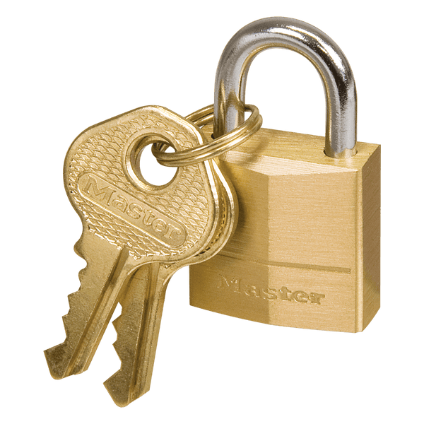 Master Lock Brass Padlock with Two Keys - High Security Home and Business Protection