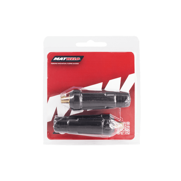 MATWELD MAT1017P Cable Connectors Set: Dinse Type, Welding Cables, Brass Connectors