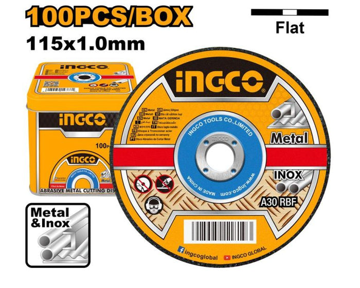 INGCO PDQ ACC DISC CUT STEEL 115X1.0X22.2MM 100PCS