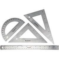 PROTRACTOR RULER & 2 X TRAINGLE SET 4PC