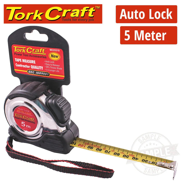 Tork Craft Measuring Tape Waterproof 5 M X 19 Mm S/Steel Blade Me07519