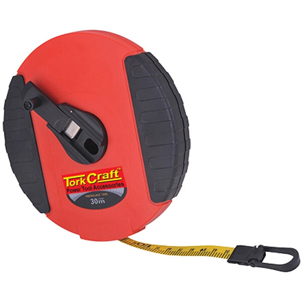 TorkCraft Fiberglass Measuring Tape 30m - Heavy Duty ABS Case - Ideal for DIY, Contractors & Surveyors. Long Lasting & Accurate Measurements!