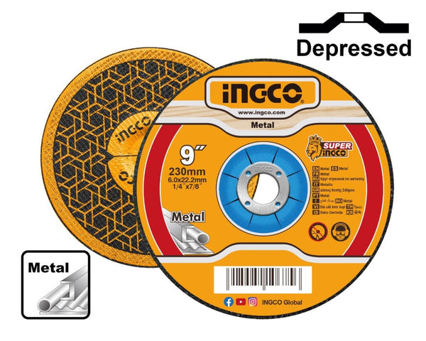 INGCO 230mm Metal Cutting Disc - Abrasive Grinding Wheel, Cut Metal with this High Quality Tool!